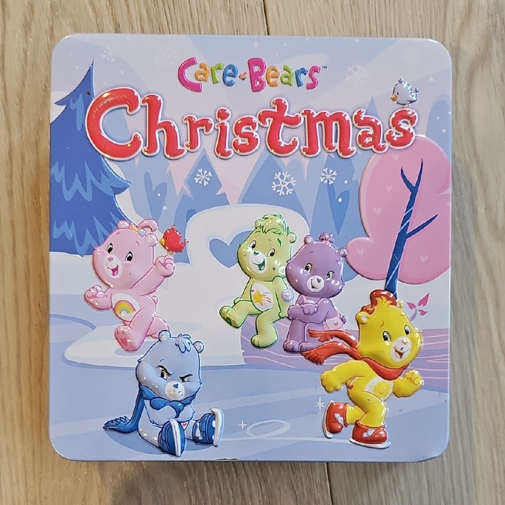 Vintage Care Bears Christmas Decorative Tin & 3 Christmas Music‎ CDs